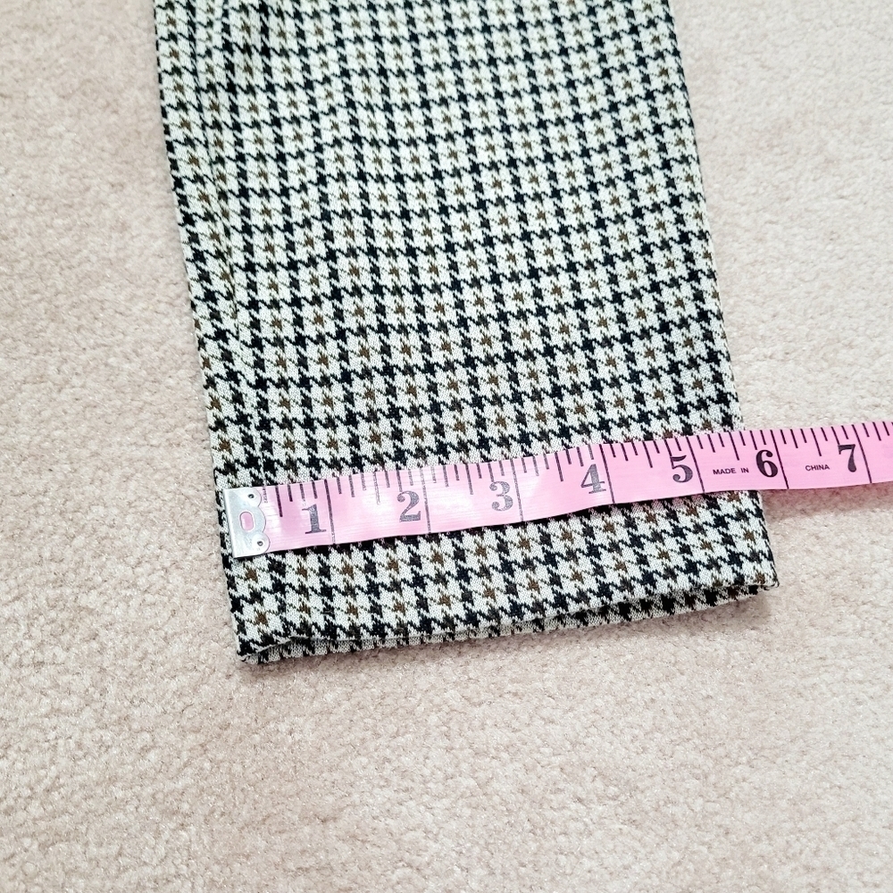 Cooper & Ella Women's Pants Size L Brown Black White Houndstooth Stretch Pullon - Picture 9 of 12